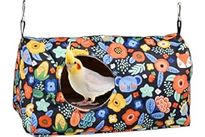 ShuRung Bird Warm Bed Sleeping Nest House Snuggle Hanging Hut Hammock Hideaway Cave for Cockatiels Parakeets Budgies Lovebirds L
