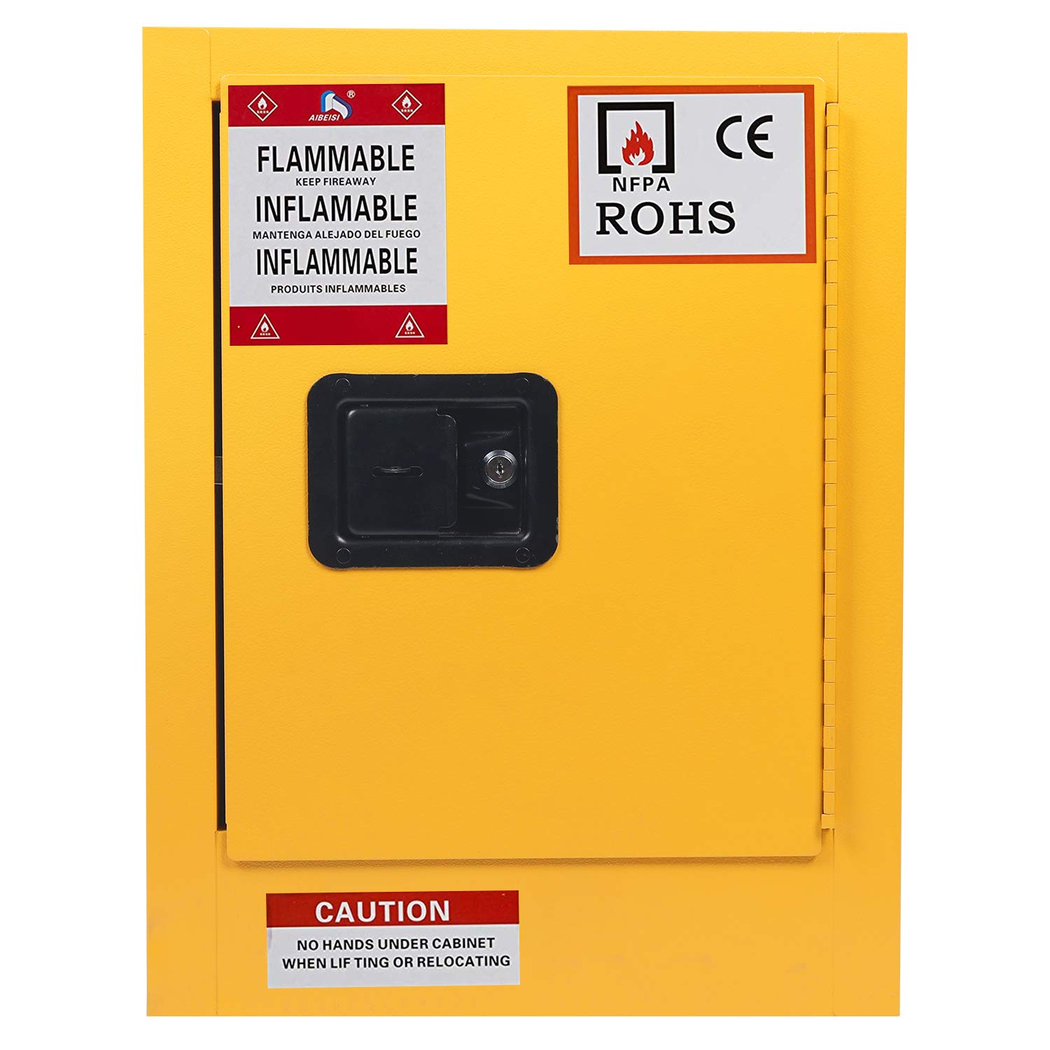 Flammable Cabinet Yellow Steel Safety Cabinet for Flammable Liquids 2 Gallon Adjustable Shelf Door Manual Close Flammable Storage Cabinet for Flammable Liquids 17 x 17 x 18 Inch (17 x 17 x 18 Inch): Industrial & Scientific