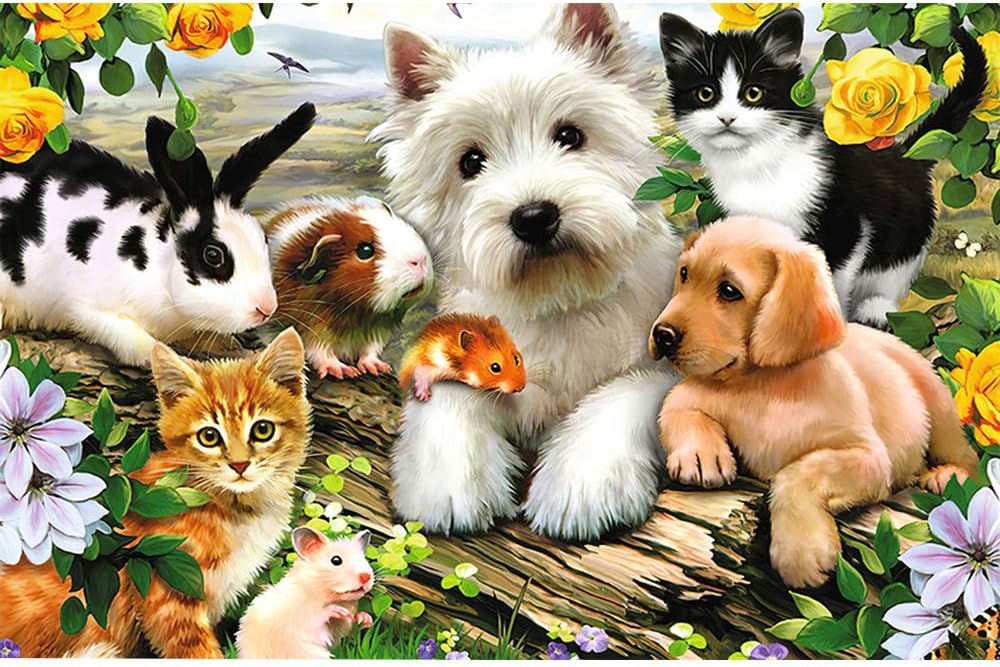 Puzzles for Adults 1000 Piece, Jigsaw Puzzle Stress Relief, Home Decor, Difficult and Challenging, Educational Toys for Teen (pet)
