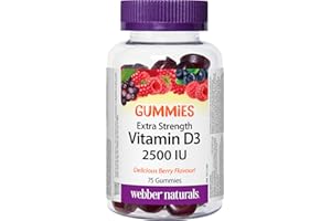 Webber Naturals Vitamin D3 2500 IU, 75 Gummies, For Healthy Bones, Teeth, and the Maintenance of Good Health