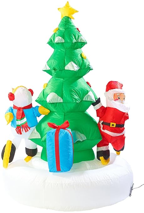 Infactory Selbstaufblasendes Xxl Weihnachtsbaum Karussell 150 Cm