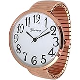 Geneva Super Large Stretch Watch Clear Number Easy Read (Rose Gold)