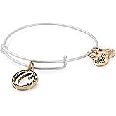 Alex and ANI Women's Initial C II Bangle Two Tone Bracelet, Rafaelian Silver