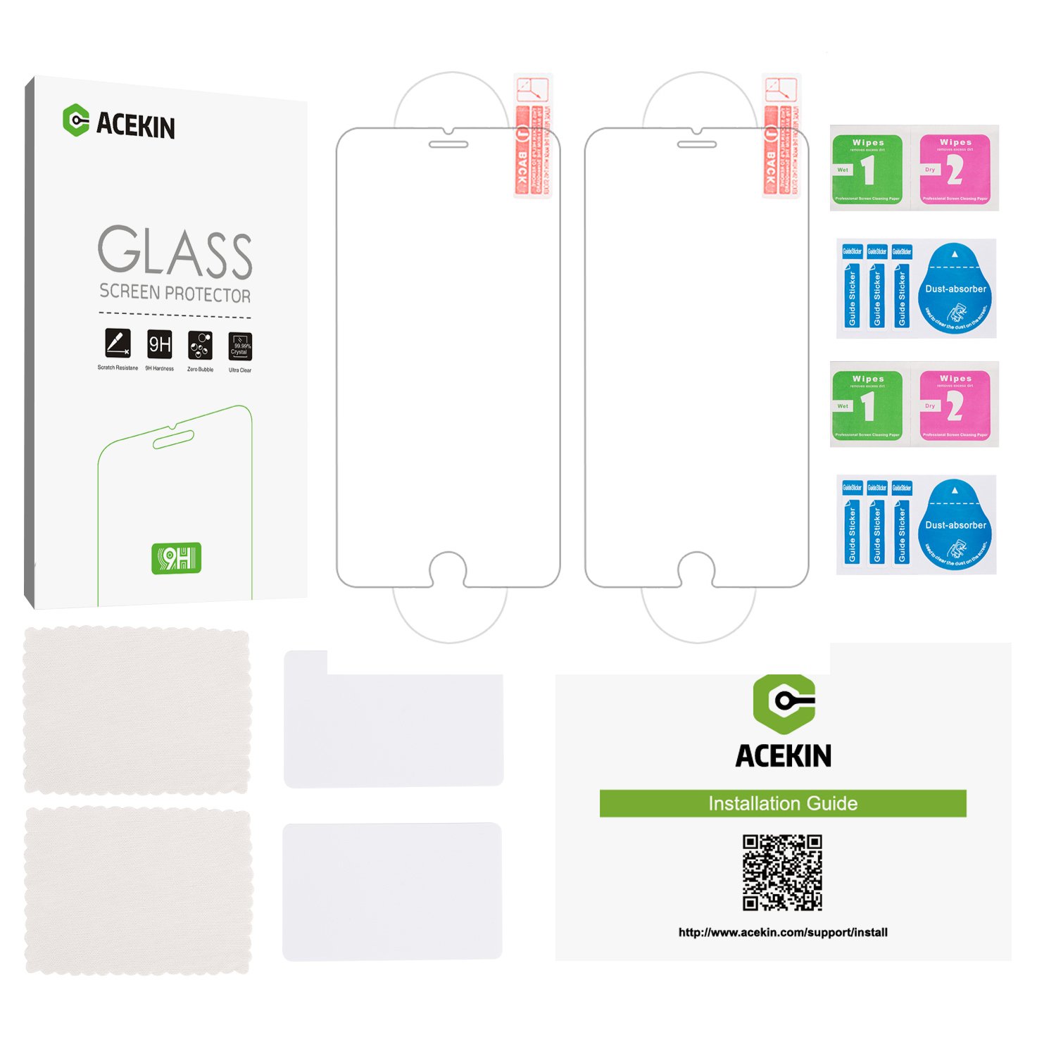 iPhone 7 Plus Screen Protector, ACEKIN Tempered Glass Screen Protector for Apple iPhone 7 Plus 8 Plus 6 Plus 6s Plus 2 Pack