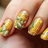 Fall Press on Nails Medium Square MABKJLF Fake