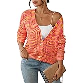 Sovoyontee Cardigan Sweaters for Women 2025 Open Front Long Sleeve Button Down Fall Knit Lightweight Sweater