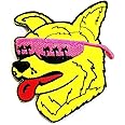Nipitshop Patches Animal Cool Husky Dog with Sunglasses Movie Comics Cartoon Logo Kid Baby Jacket T Shirt Patch Sew Iron on Embroidered Symbol Badge Cloth Sign Costume