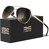 LUENX Aviator Sunglasses for Men Women Polarized - UV400 Protection, Stylish Shades, Driving, Outdoor Activities