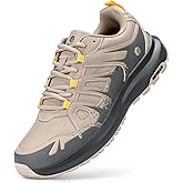 FitVille Men's Wide Hiking Shoes Water Repellent Trekking Trails Outdoor Sneakers Cushioned Lightweight Walking Running Shoes with Arch Support