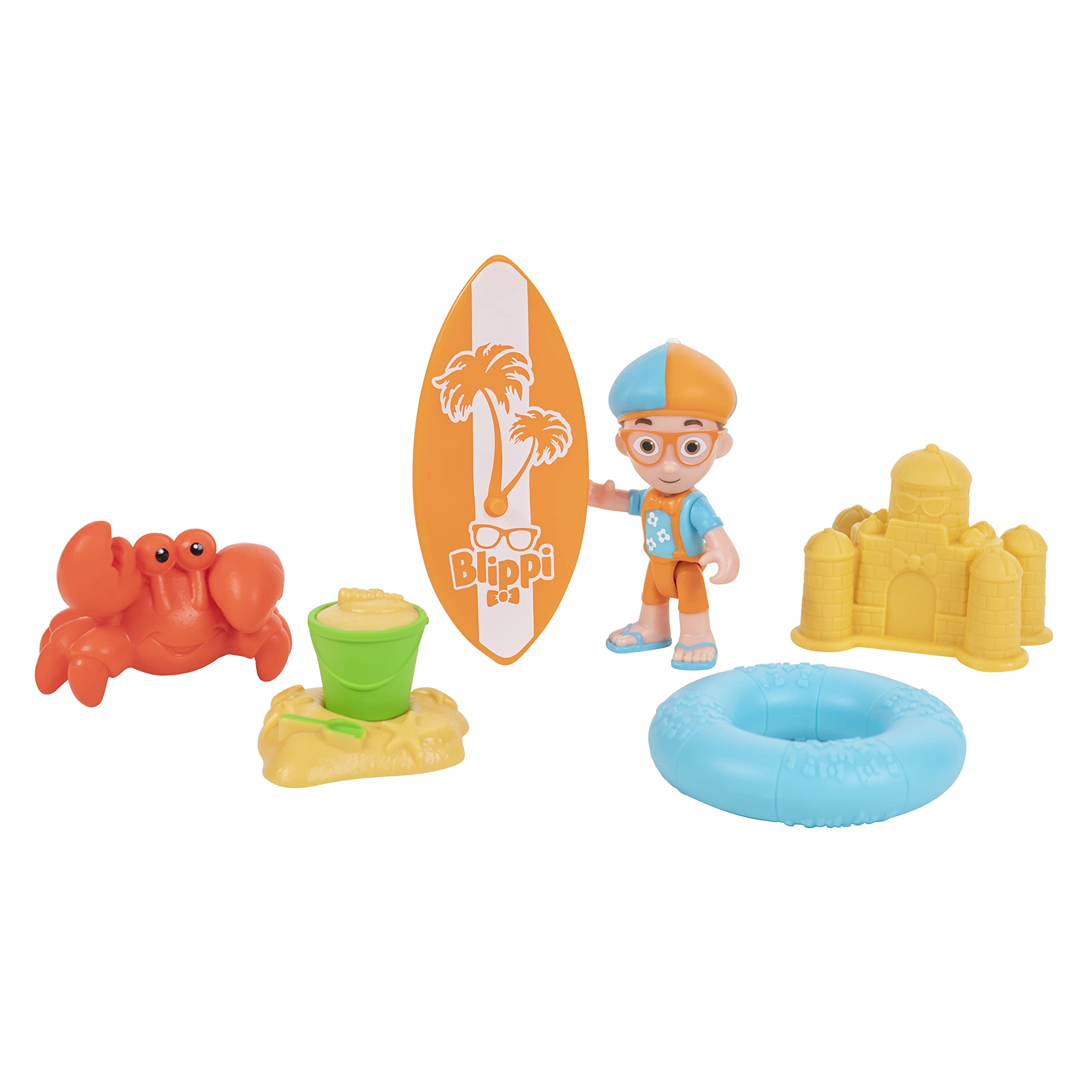 Blippi WONDERS BEACH DAY SET - Includes Beach Figure, Crabby Figure and Accessories