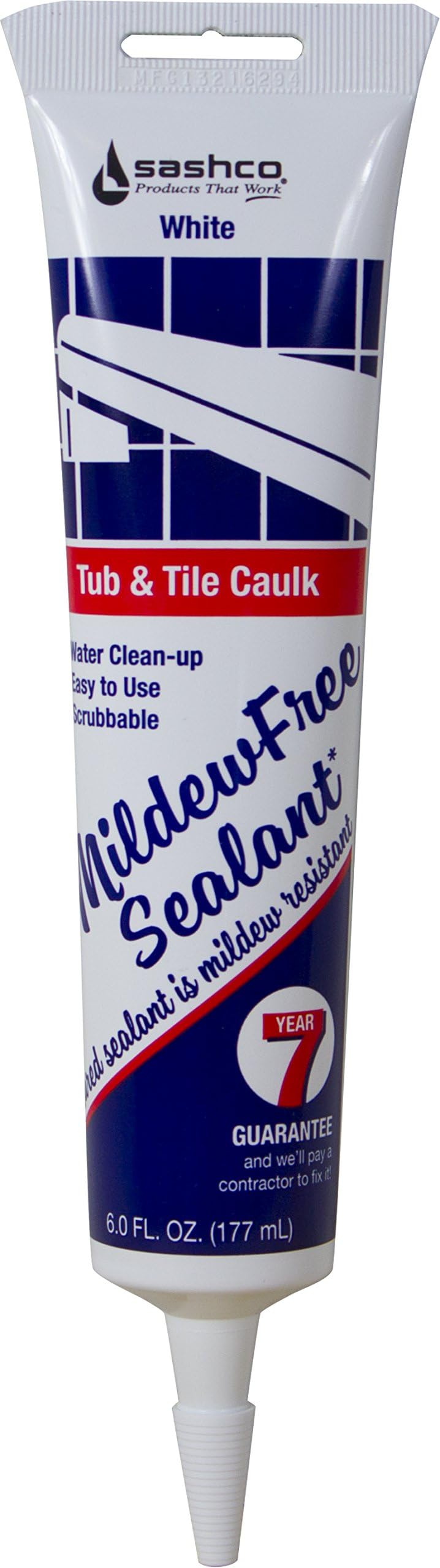 Sashco 11062 Sashco Sealants 6-Ounce White Mildew Free Sealant