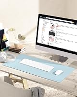 YSAGi Non-Slip Desk Pad 80x40 cm Waterproof PVC Leather Large Mouse Pad Light view 2
