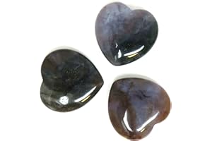 Innovative Surface Art Set of 3 Stone Hearts - 35 mm or 1 3/8 inches - Valentines - Love - May Not Be Perfectly Smooth - May Be Some Divots - Decorations - Gifts - Pocket (Indian Agate)