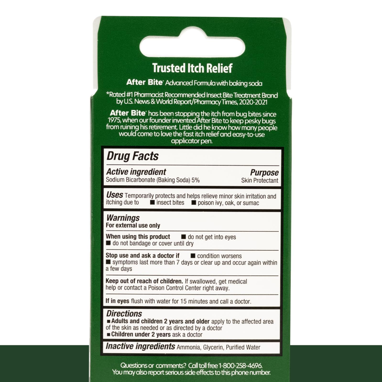 After Bite Advanced Formula - Itch Relief with Sodium Bicarbonate - Ideal for Mosquito & Fire Ant Bites, Bees & More - Portable Pen Applicator - 0.5 oz (4 Pack)