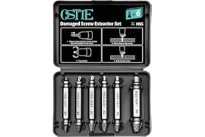 OSTTE Damaged Screw Extractor Set 6PCS, Stripped Screw Extractor, Easy Out Removal of Rusty Broken Screws Bolts, Gifts for Men