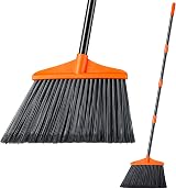 Lifewit Broom 53in Extendable Stainless Pole Indoor Outdoor 13in Head Orange
