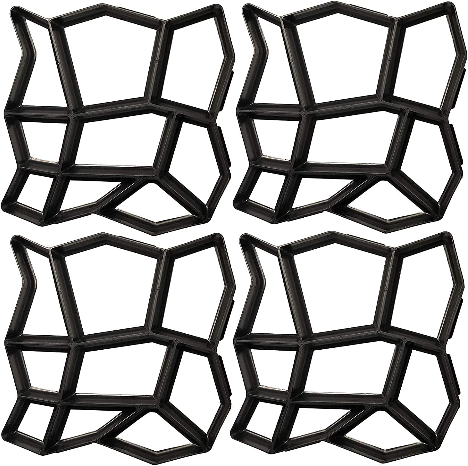 Hardscaping Materials - Walk Path Maker, Pathmate Stone Mold Paving Pavement Concrete Molds Stepping Stone Paver Walk Way Cement Molds for Patio, Lawn & Garden(4 Packs 13 x 13 x 1.4 inch)