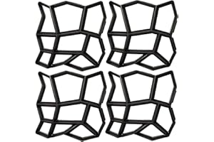 VANSMAGO Walk Path Maker, Pathmate Stone Mold Paving Pavement Concrete Molds Stepping Stone Paver Walk Way Cement Molds for Patio, Lawn & Garden(4 Packs 13 x 13 x 1.4 inch)