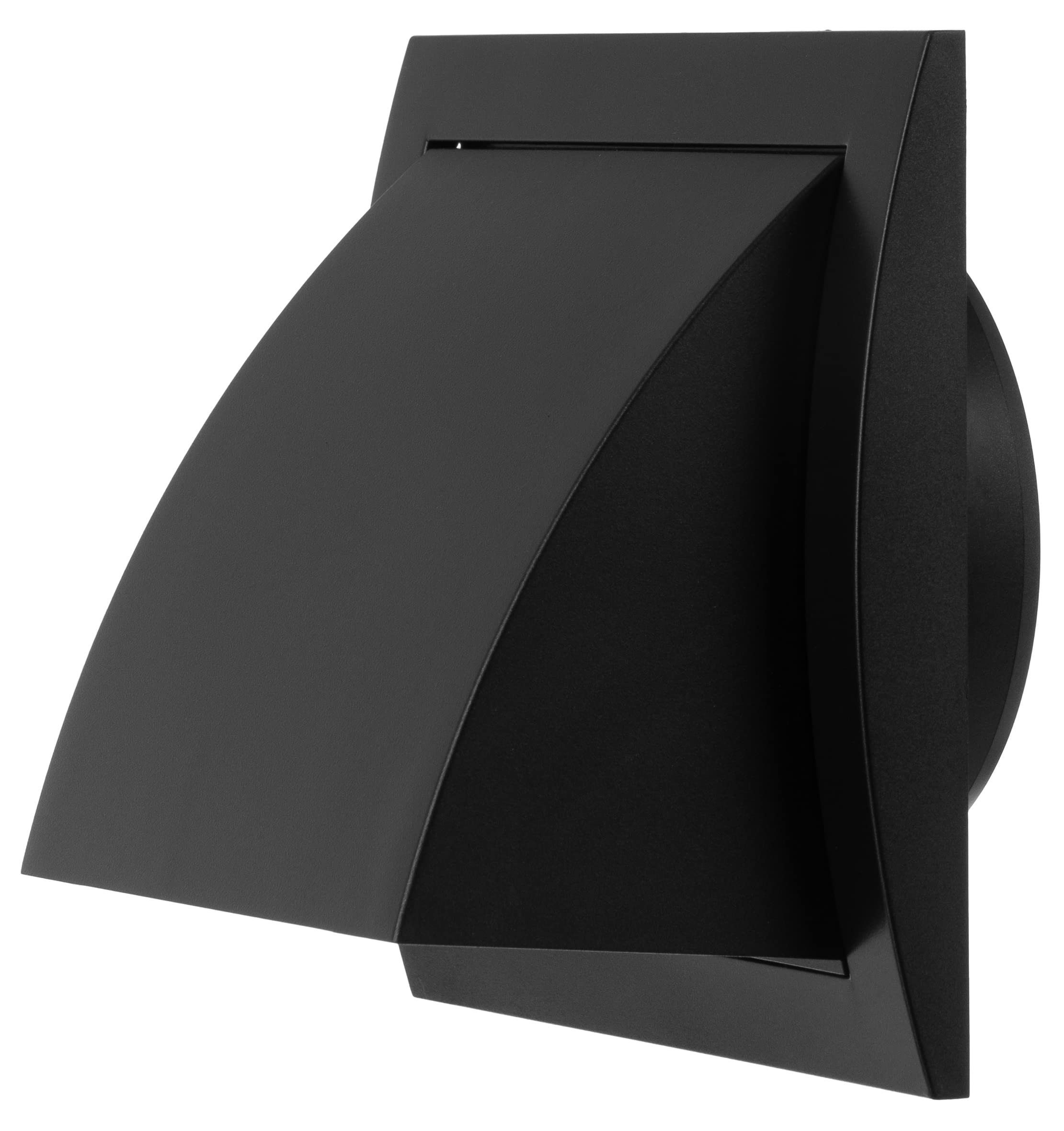 Ø 100mm / 4 inch Anthracite Plastic Cowled Ventilation Grille - Air Vent Cover with Backdraught Shutter/Gravity Flap - External Grille with Round Spigot