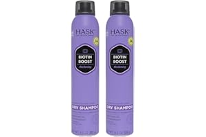 HASK Biotin Thickening Dry Shampoo Kits for all hair types, aluminum free, no sulfates, parabens, phthalates, gluten or artificial colors (4.3oz-Qty2)