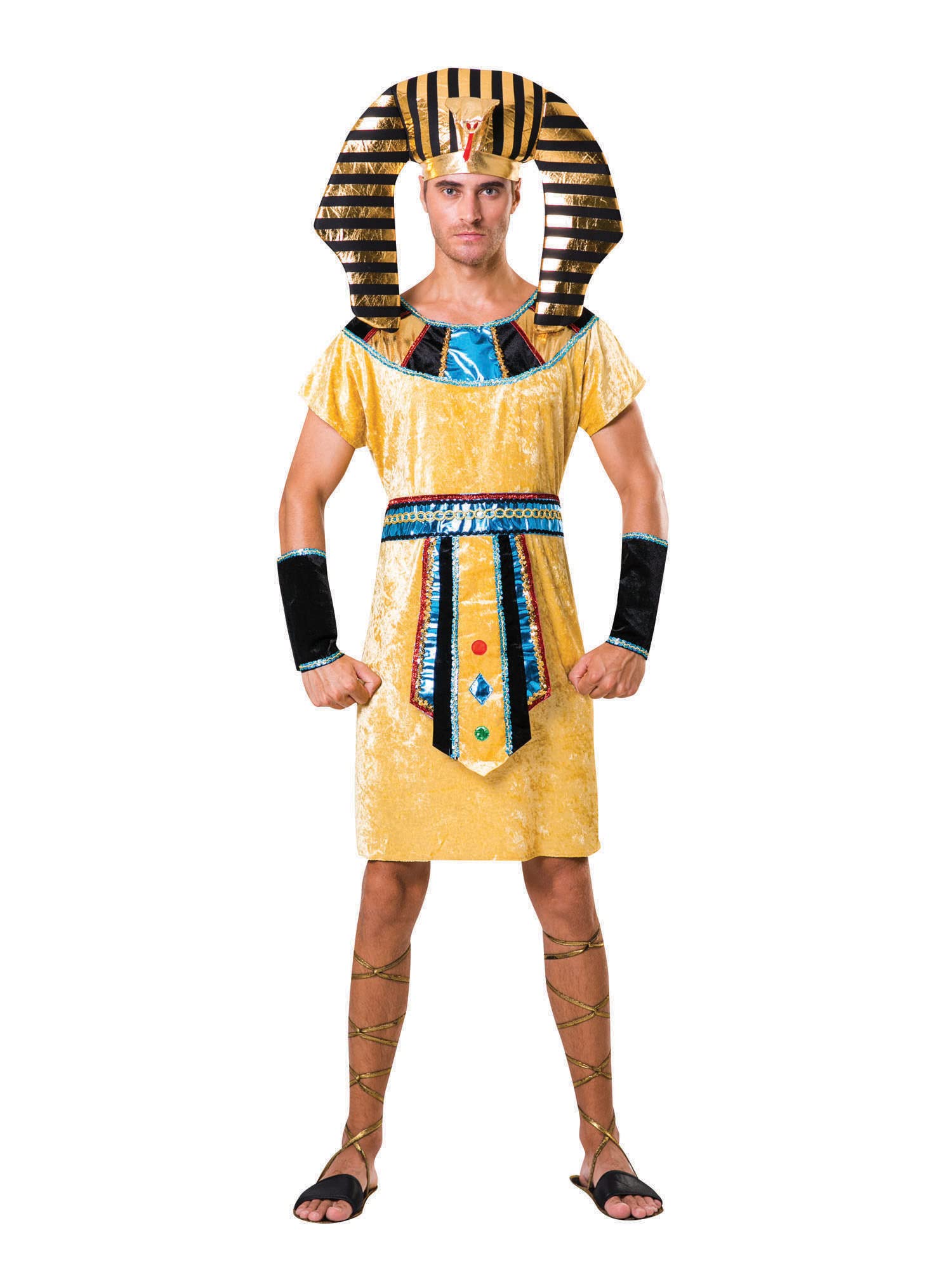 Bristol Novelty AF065 Pharaoh Costume, Men, Multi-Colour, One Size Halloween
