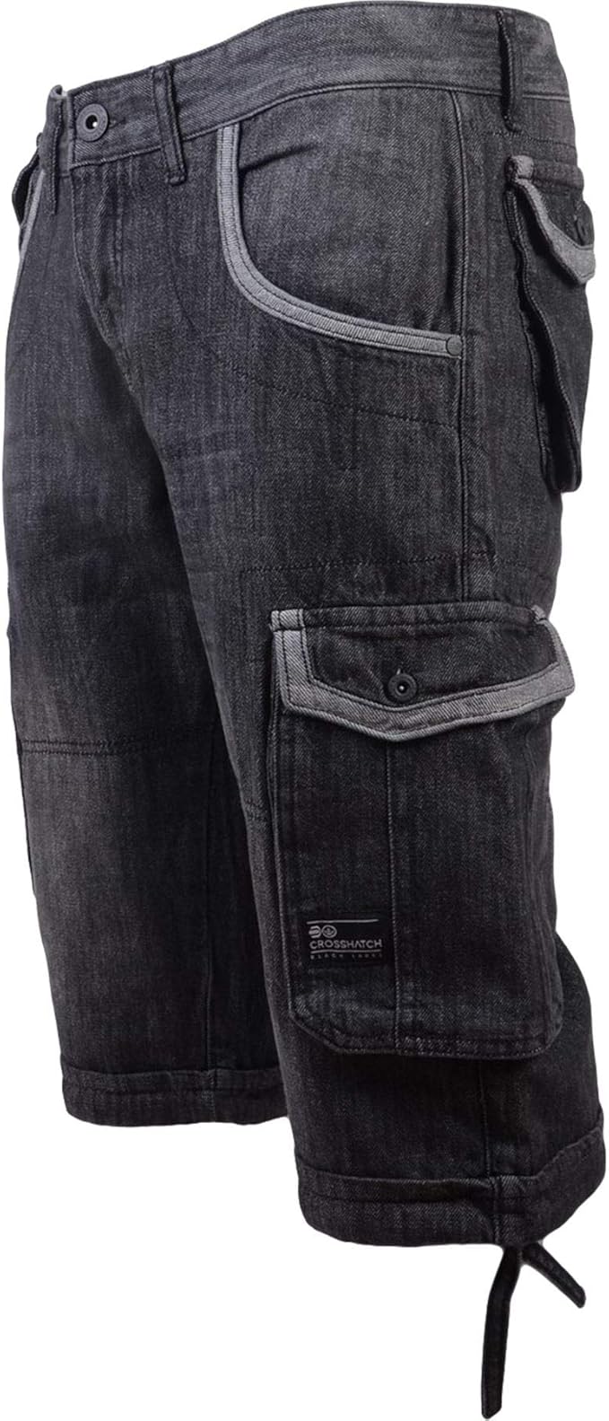 crosshatch denim cargo shorts