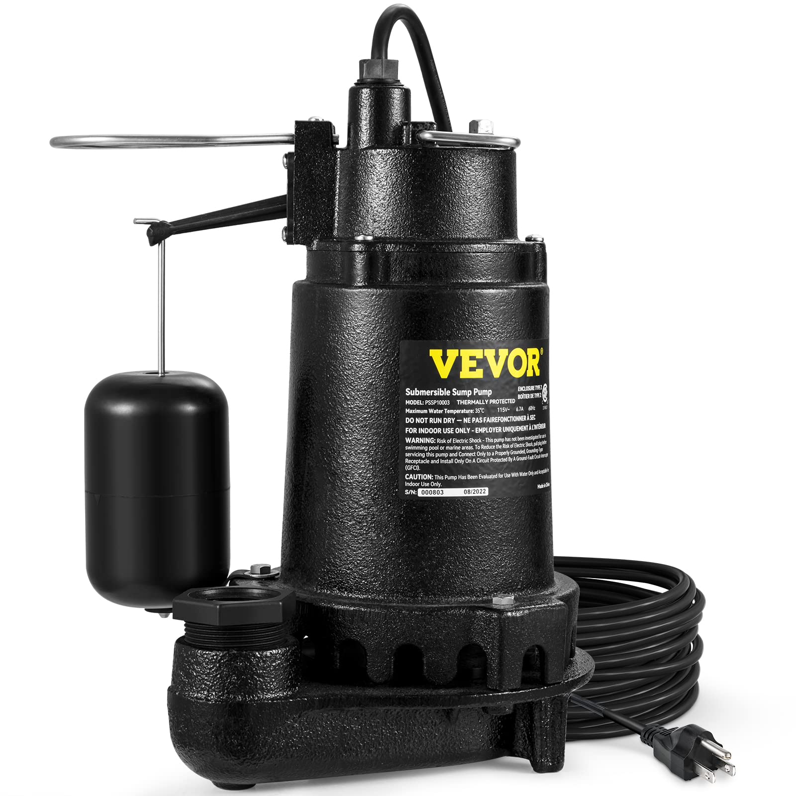 Mua VEVOR 1 HP Submersible Sewage/Effluent Pump, Cast Iron Submersible