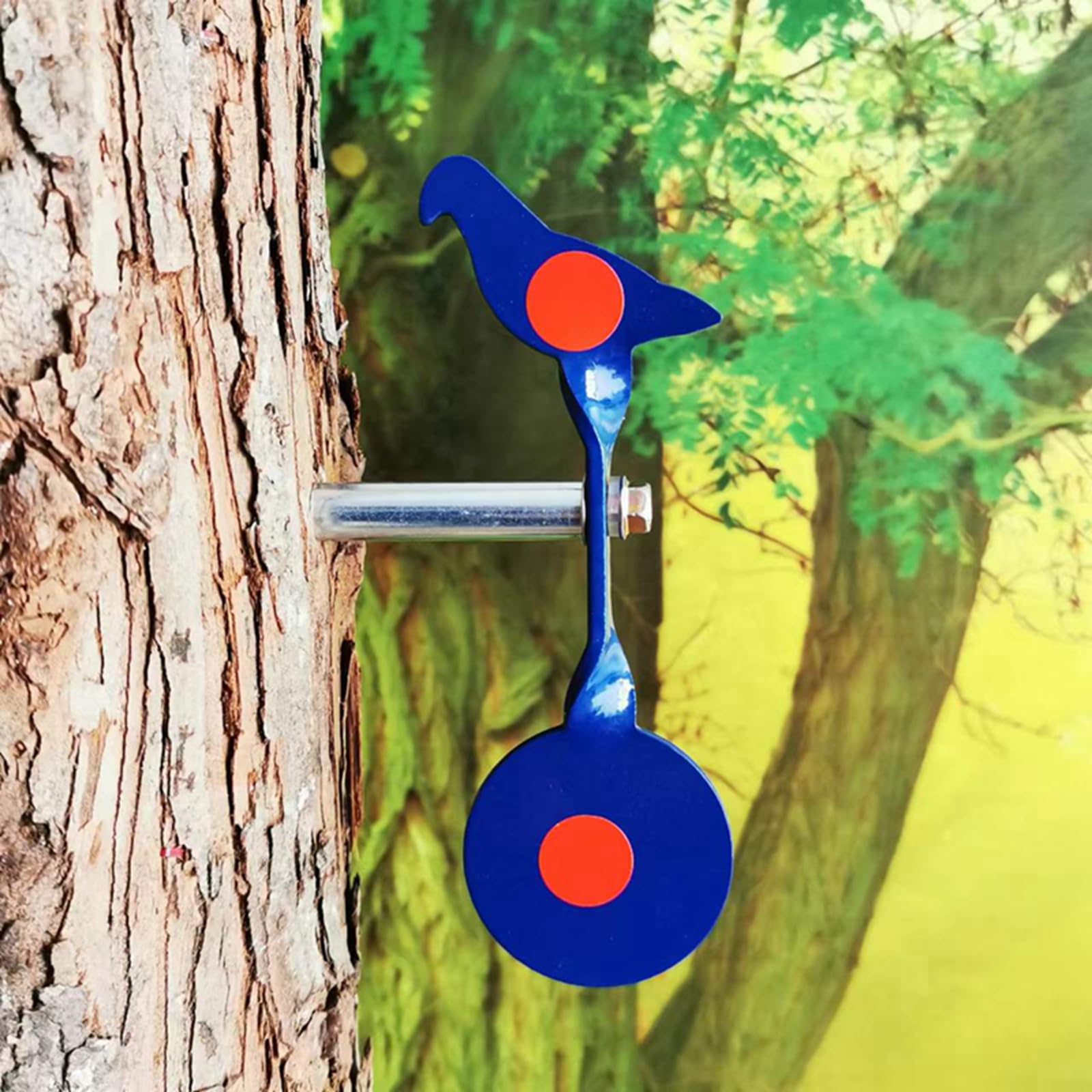 Wingswinmax Small Spinner Air Gun Target White/Blue Visible Target Screwed-Type Steel Plinking Target for Professional Players - Ideal for Bird BB Slingshot Practice 1pc (Blue)