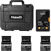 Makeid EP53 2 Inch Label Maker with Hard Case and 3 Label Cartridges | 300 dpi thermal transfer bluetooth printer, 2600 mAh battery, for home kitchen small business &amp; job site labeling