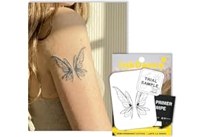 InkDance Semi-Permanent Tattoo, Cute Fairy Wings, Long Lasting Temporary Tattoos for Women & teens, Waterproof Plant-Based In