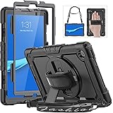 HXCASEAC Case for Lenovo Tab M10 Plus 10.3” FHD, Heavy Duty Shockproof Case with Screen Protector, 360° Rotating Hand Strap/S