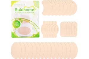 Bukihome Moleskin for Feet - Blister Prevention Tape - Moleskin Padding for Blisters, Shoes, Toes, Heel, Flexible Cushioning & Pain Relief - 20 Sheets of 4 Shapes (40 Pieces Total, Beige)