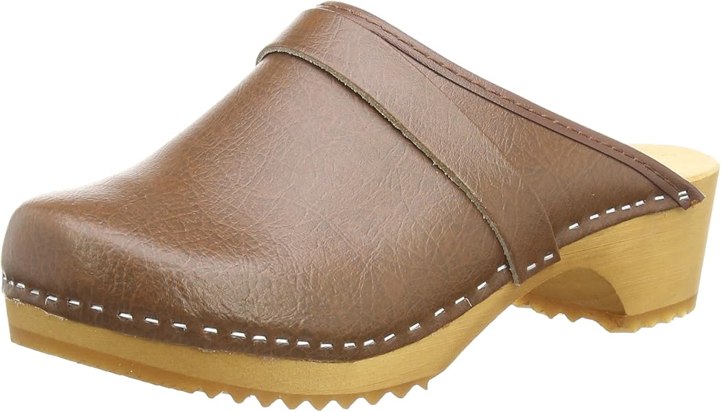 natural leather clogs