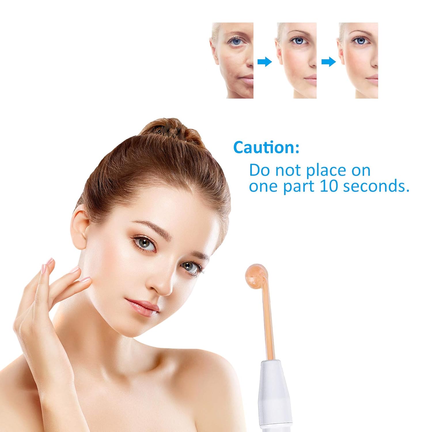 High Frequency Facial Machine, Portable Handheld Skin Therapy Wand, for Acne, Face Tightening, Wand Machine for Remove Wrinkles, Eyes Puffiness and Dark Circles: Beauty
