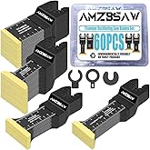 AMZBSAW 60PCS Titanium Oscillating Saw Blades Metal Cutting, 4 Types Multitool Blades Kits for Metal Nails Wood Plastic and Hard Material, Oscillating Tool Blade Fit Milwaukee Dewalt Ryobi Bosch