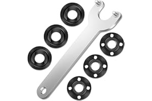 pwkauka 7PCS Angle Grinder Nut Angle Grinder Flange Wrench Kit, 5/8-11 Flange Metal Lock Nut, Compatible with DeWalt, Milwaukee, Makita, Metabo, Bosch, Ryobi, Black & Decker 4.5" 5" Grinder Parts