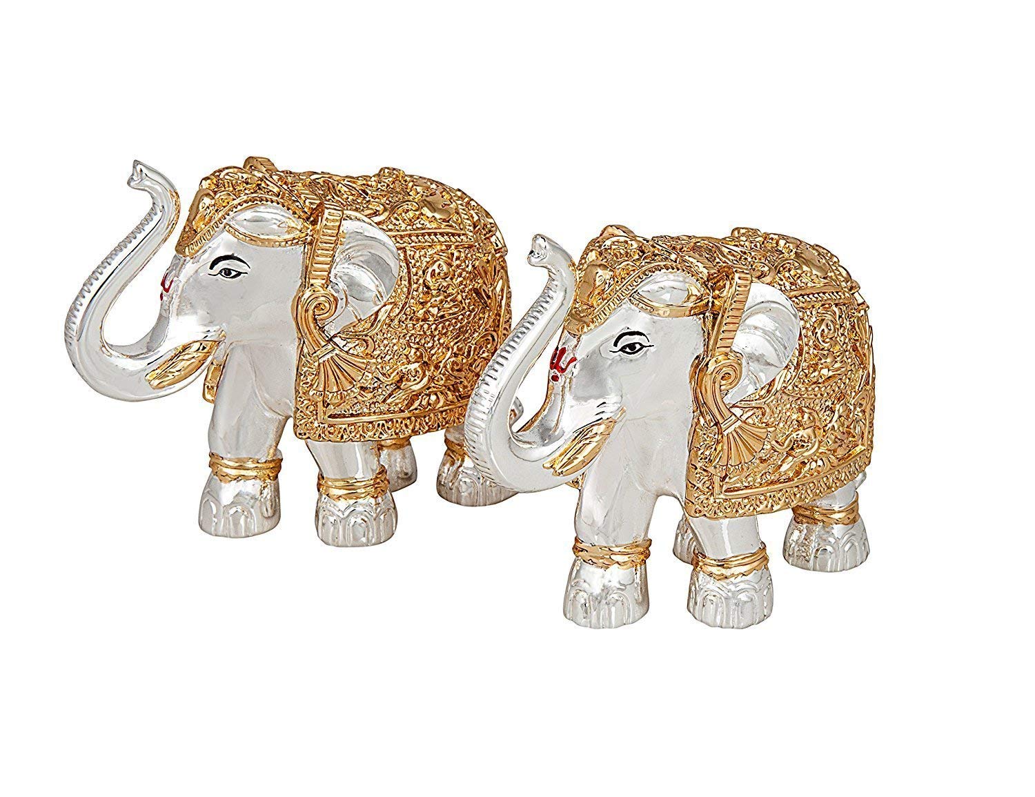 Amazoncom Odishabazaar Silver Gold Feng Shui Elephant - 