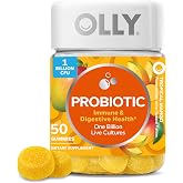 OLLY Probiotic Gummy, Immune System &amp; Digestive Support*, Mango - 50 Count | Gut Health Support, 1 Billion CFU, Gluten Free, No Synthetic Colors, No Synthetic Flavors