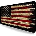 Large Extended Gaming Mouse Pad with Stitched Edges, Non-Slip Waterproof Rubber Base Mouse Pad for Office, Computer, Keyboard, Laptop and Home Desk Pad 35.4 x 15.7 x 0.12 Inch (American Antique Flag)