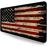 Large Extended Gaming Mouse Pad with Stitched Edges, Non-Slip Waterproof Rubber Base Mouse Pad for Office, Computer, Keyboard, Laptop and Home Desk Pad 35.4 x 15.7 x 0.12 Inch (American Antique Flag)