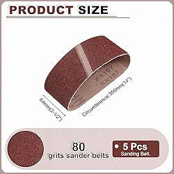 HARFINGTON 2-1/2 x 14 Inch Sanding Belts, 10 Pcs 80