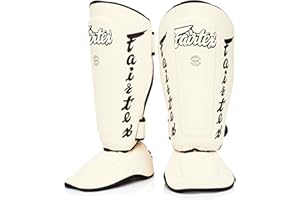 Fairtex SP7 Muay Thai Shin Guards for Men, Women, Kids | Shin Guards Made with Syntek Leather & are Premium, Lightweight & Du