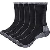 YUEDGE Women's Hiking Socks Moisture Wicking Cushioned Womens Socks Padded Safety Work Boot Socks for Women, 5 Pairs