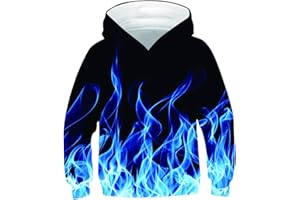 TUONROAD 6-16T Boys Girls Hoodies 3D Printed Cool Lightweight Hooded Pullover Sweatshirt for Kids
