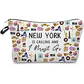 Livel lhood New York Is Calling Makeup Bag Cute Small Organizer Zipper Pouch New York Is Calling Cosmetic Bag Travel Present for Women Friends