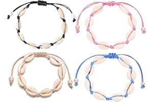 COLORFUL BLING 2 Pieces Handmade Boehmia Natural Cowrie Shell Anklet Seashell Ankle Bracelet Boho Beads Hawaii Foot Jewelry