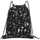 Woidxzxza Salem Witch In Black Drawstring Backpack | Sports Gym Sack, Sackpack String Bag, Cinch Bag, For Sport Yoga Travel Shopping, Womens Mens