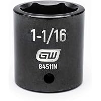 GEARWRENCH - Impact Socket: 1/2\" Drive, 1-1/16\" Socket, Hex Drive