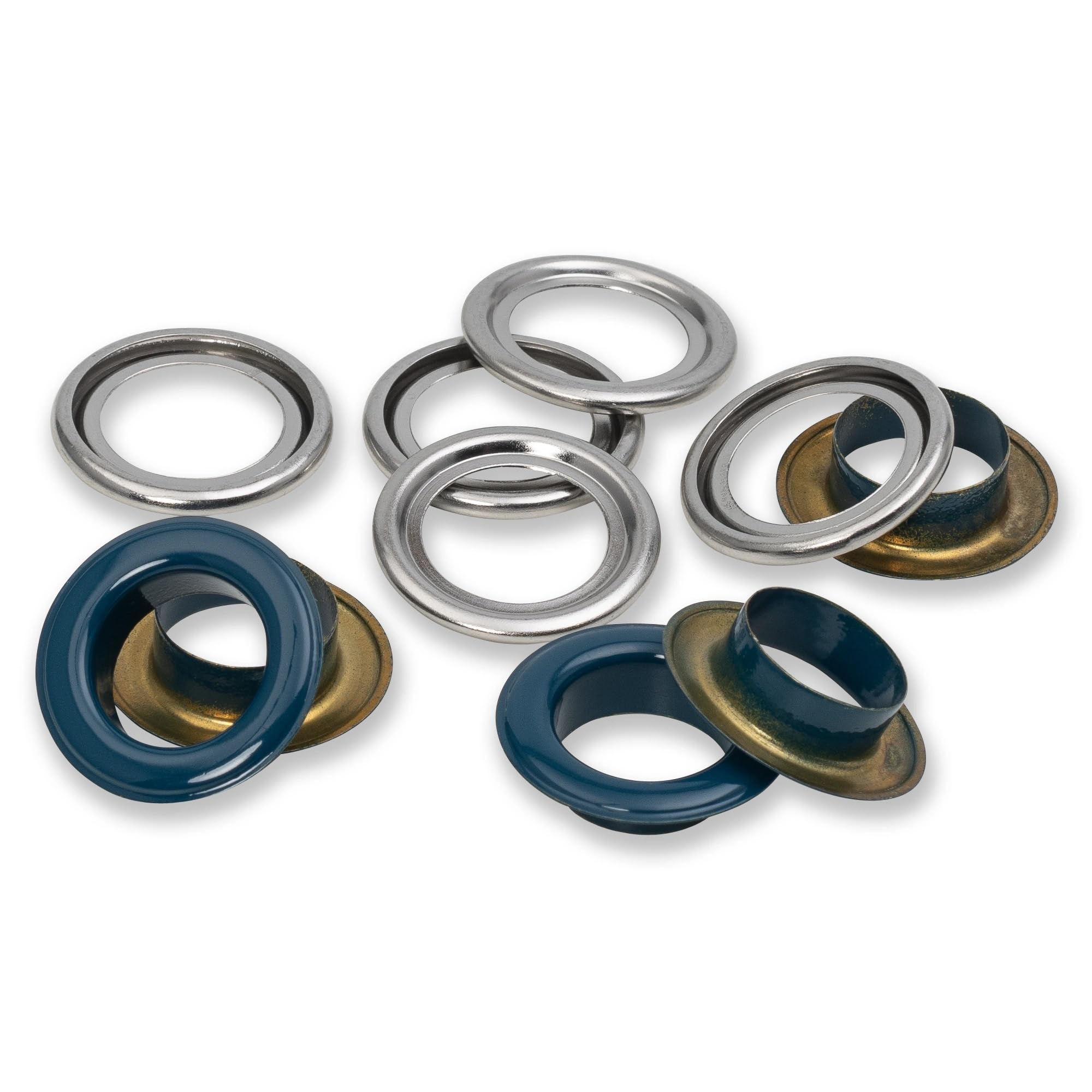 Prym 542542 Eyelets with washers, 11 mm, red/Silver, can be Used with The Vario Creative Tool, Navy, Ø 14 mm