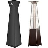 QH.HOME Pyramid Patio Heater Covers, [2026 Upgraded Tear-Resistant Fabric] Waterproof with Robust Zipper,Dustproof/Wind/Sunlight/Snow-Resistant,(90"H x 23"L x 23"W ,Black)